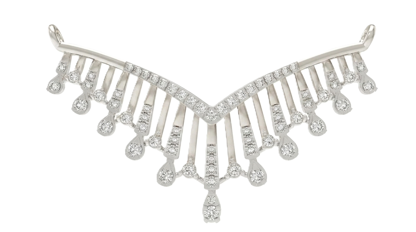 Gold & Diamond Bridal Floral Mangalsutra For Women KRC50186