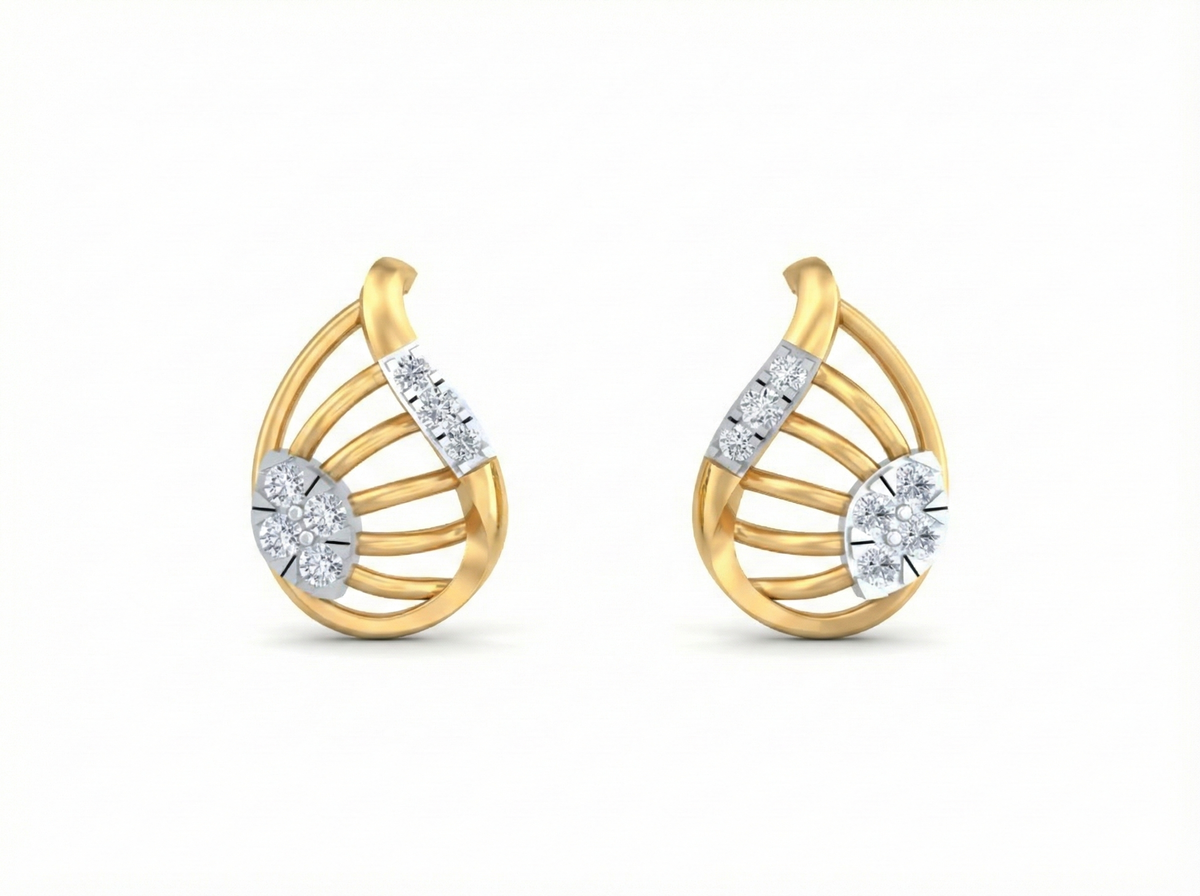 18K Gold & Diamond Women Stud Earring KRK30029