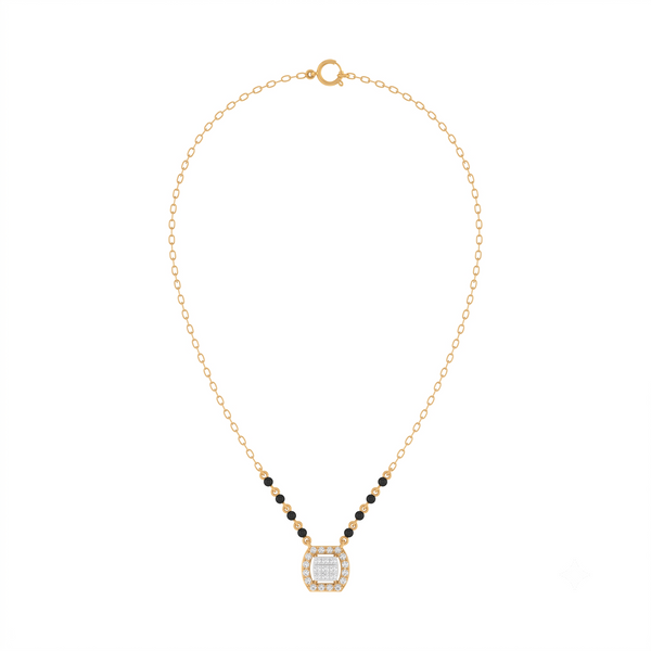 Gold & Diamond Halo Women Mangalsutra | KRC50153 | Kesav Diamond