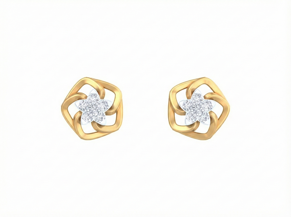18K Gold & Diamond Women Engagement Earring KRK30048