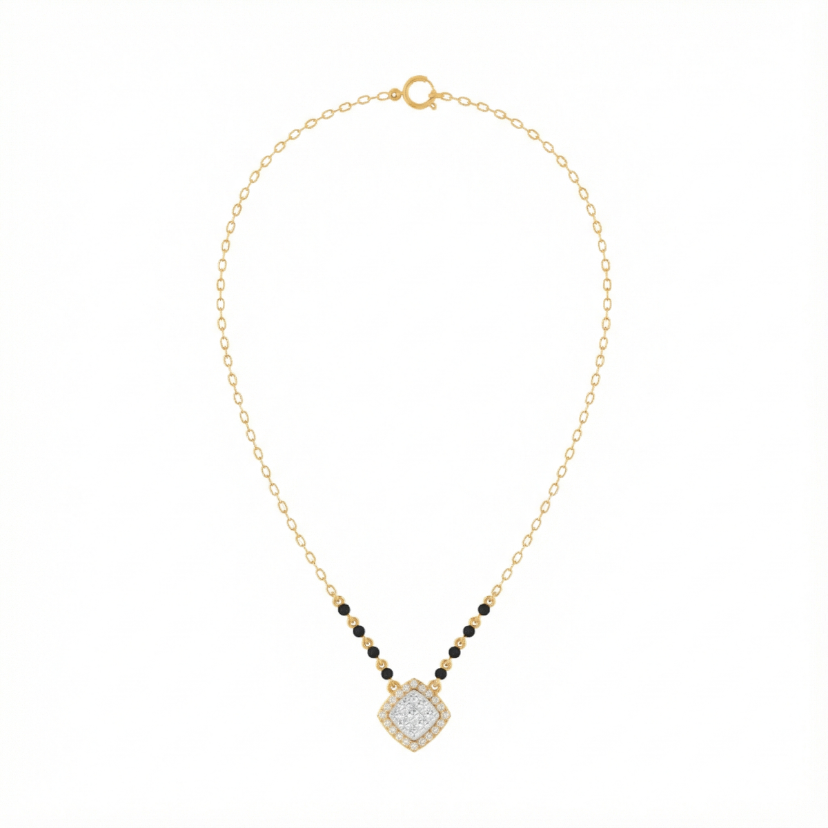 18K Gold & Diamond Beaded Mangalsutra For Women KRE90175