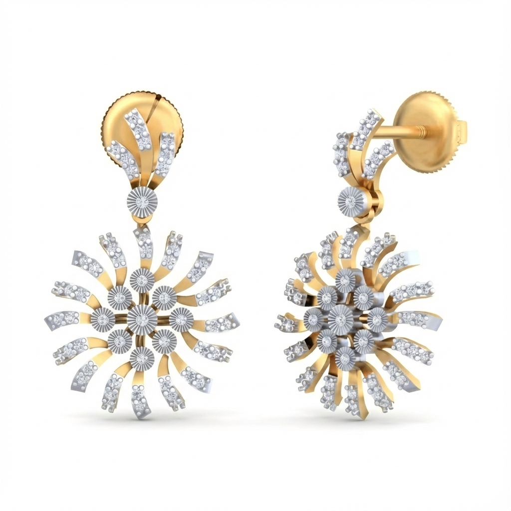 14K Gold & Diamond Women Dangler Earring KRB44106E