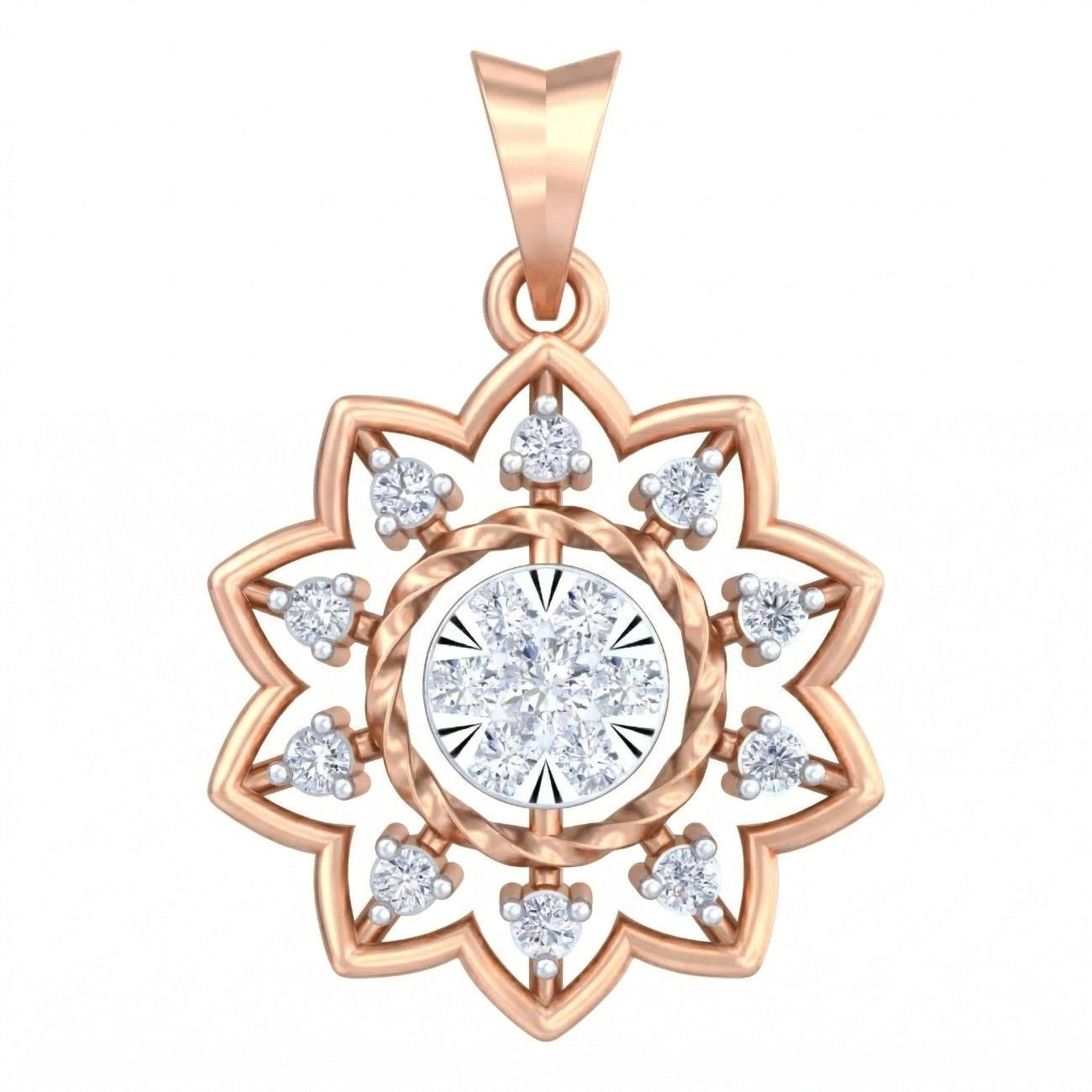 Rose Gold and diamond pendant for women
