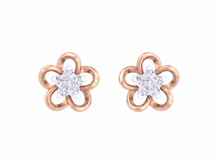 Floral Rose Gold Diamond Earring | under 40k 