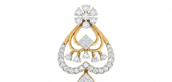 Classic Gold & Diamond Floral Pendant Set KRC40742