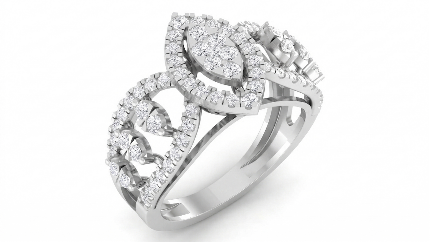 Gold & Diamond Engagement Ring For Women KRC10526