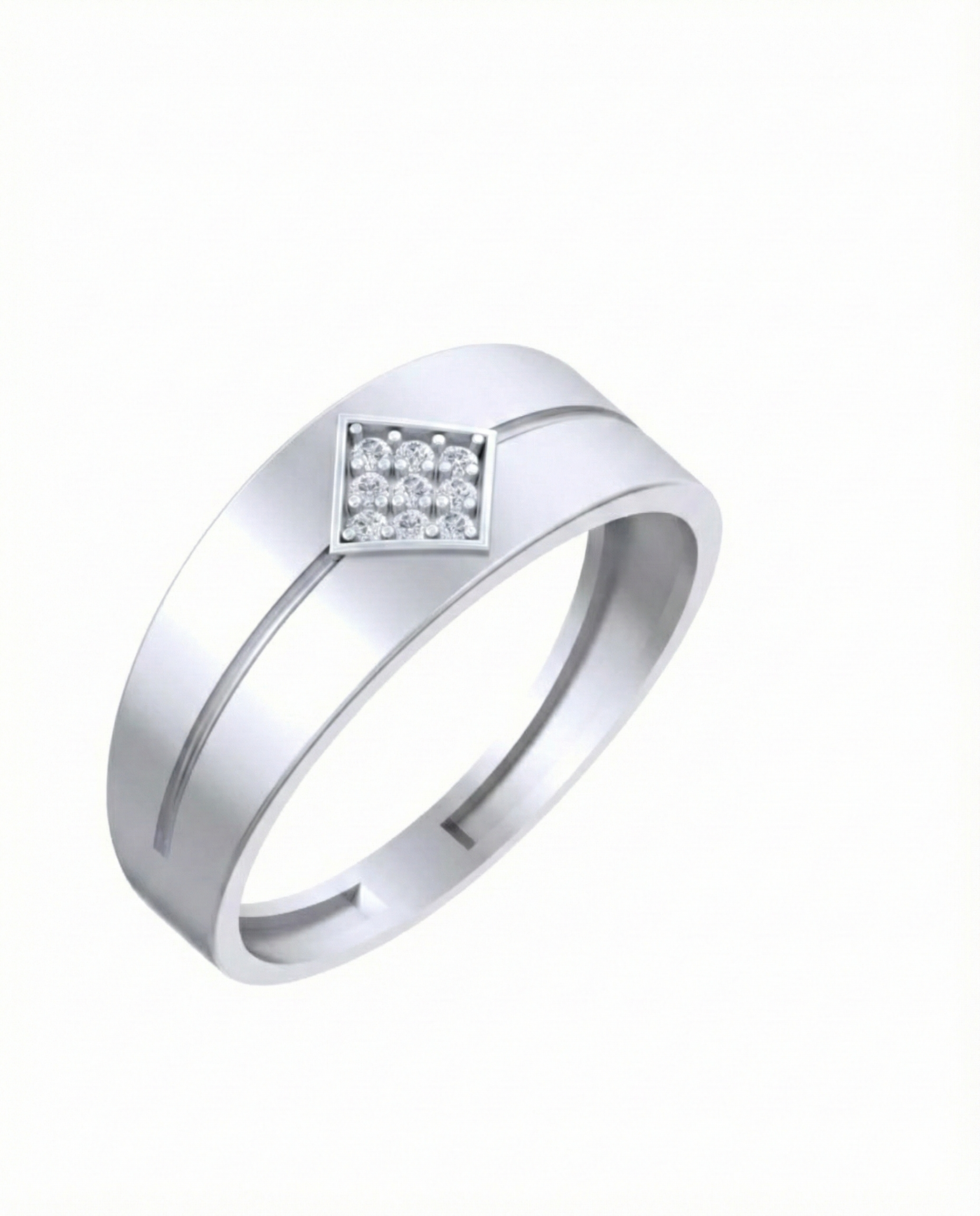 Gold & Diamond Band Ring For Men KRC20084