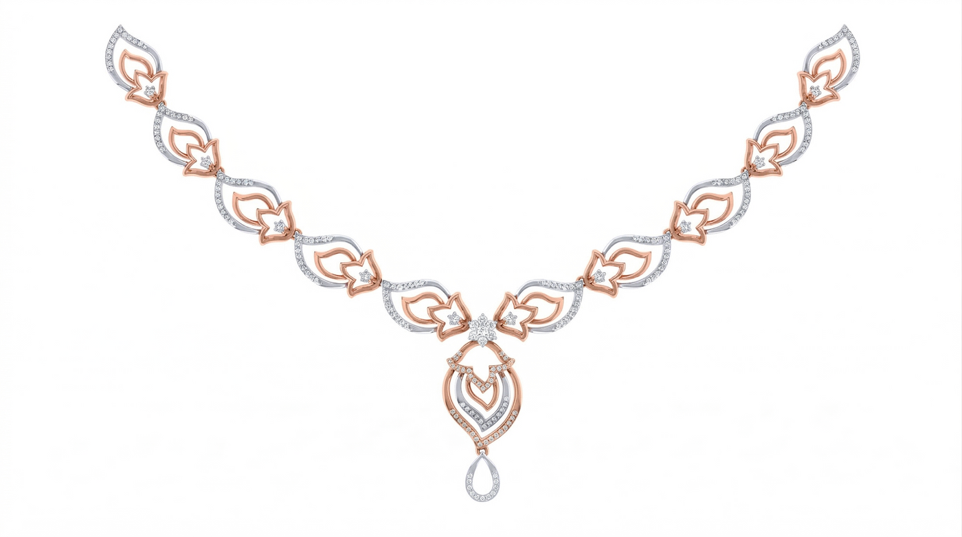 Gold & Diamond Necklace Set KRC60137