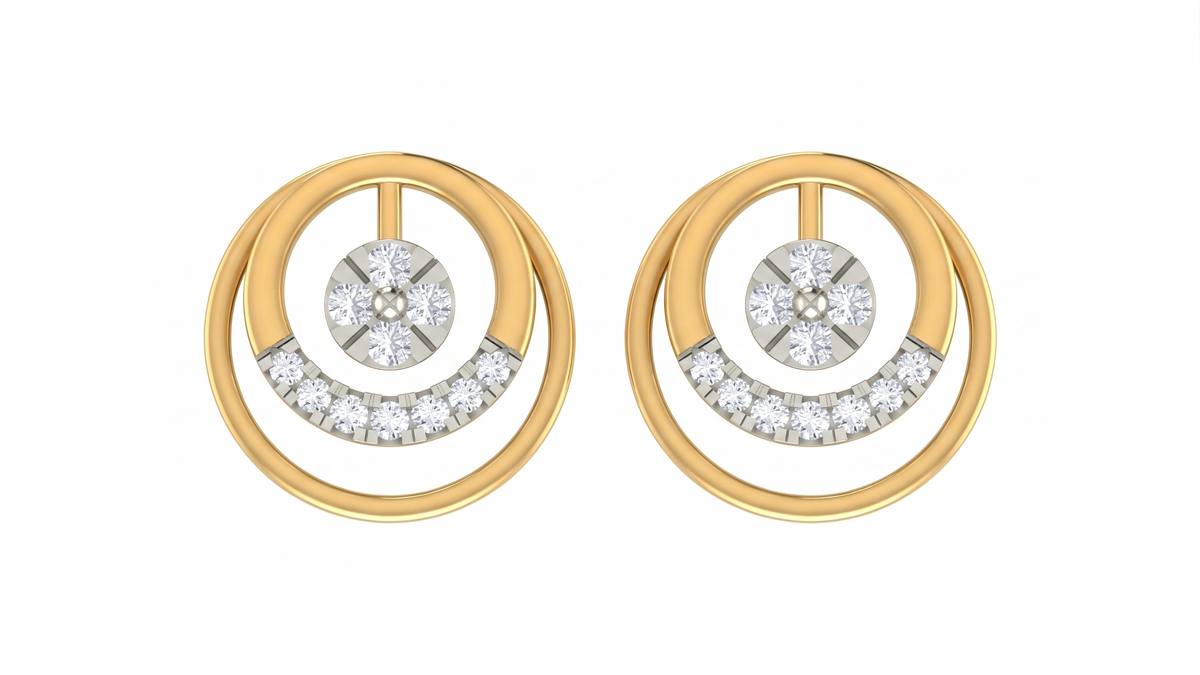 Yellow Gold Diamond Earring | under 40k 