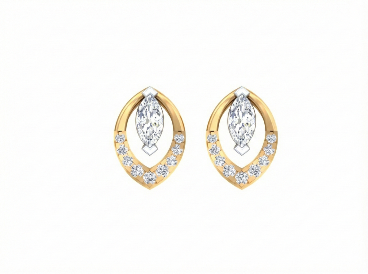 18K Gold & Diamond Women Engagement Earring KFK30013