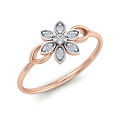 18K Gold & Diamond Dailywear Ring For Women KRB10088