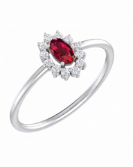 Gold & Diamond Gemstone Ring For Women KRB10129
