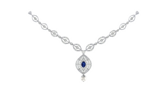 14K Gold & Diamond Gemstone Necklace Set KRB44102N-A