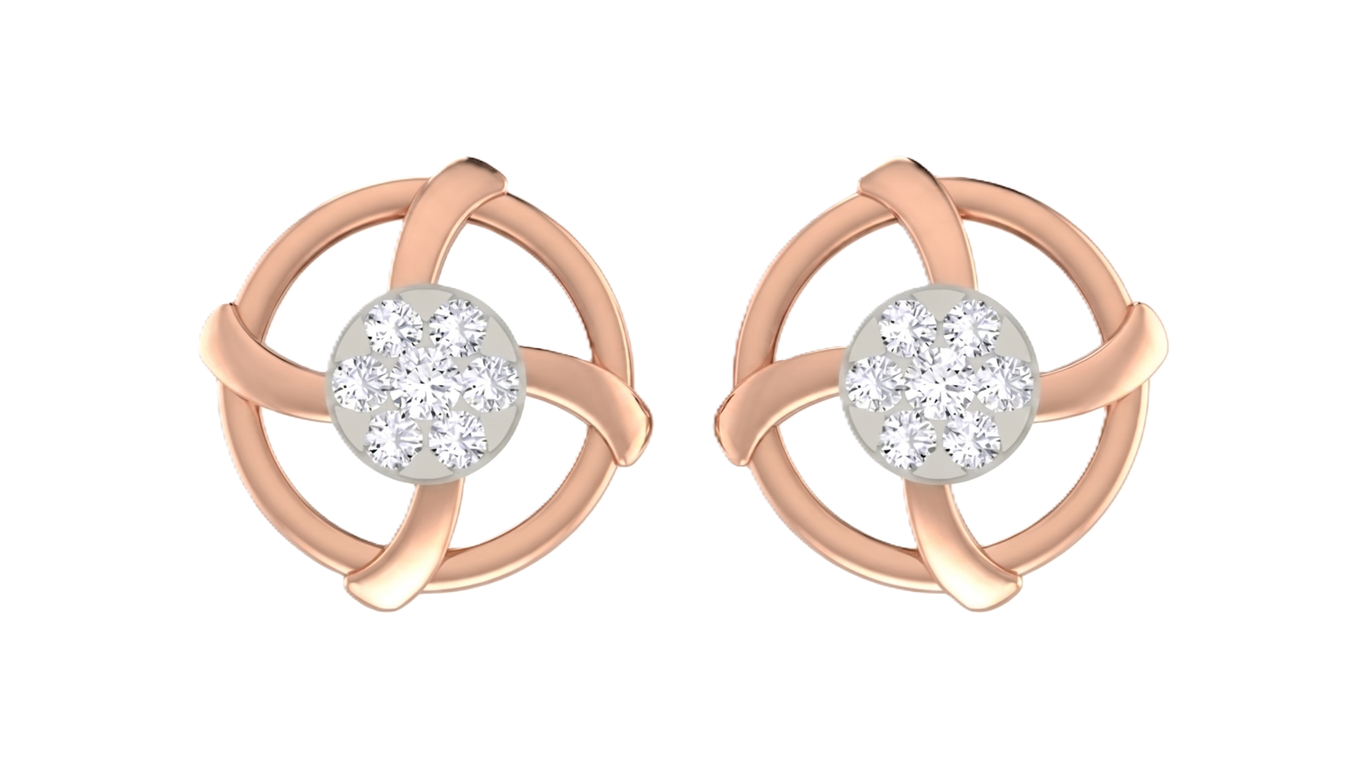 Rose Gold Diamond Earring | under 40k 