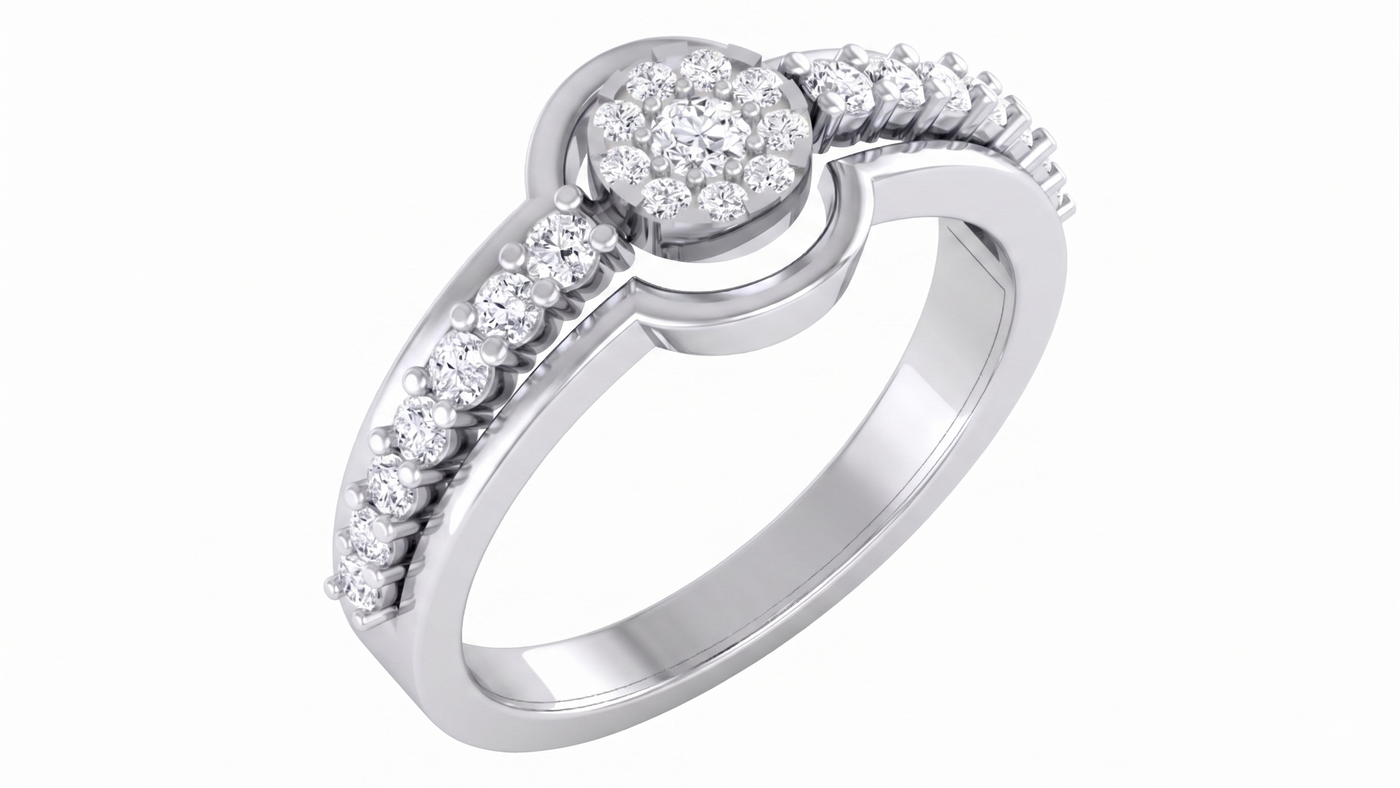 Gold & Diamond Engagement Ring For Women KRC10546
