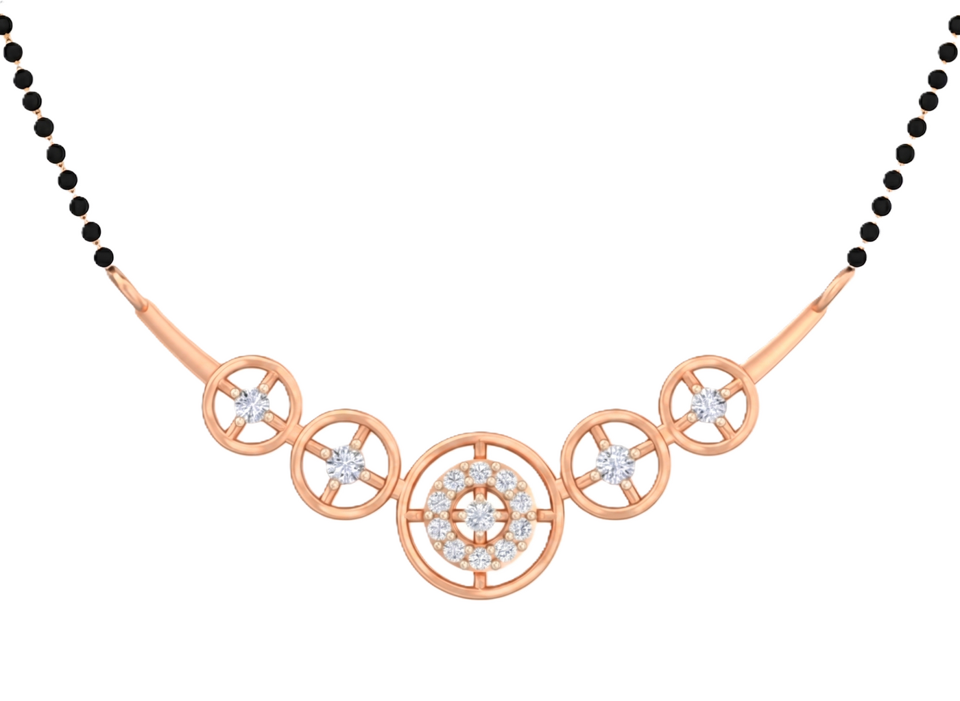 Gold & Diamond Halo Mangalsutra For Women KRB50030
