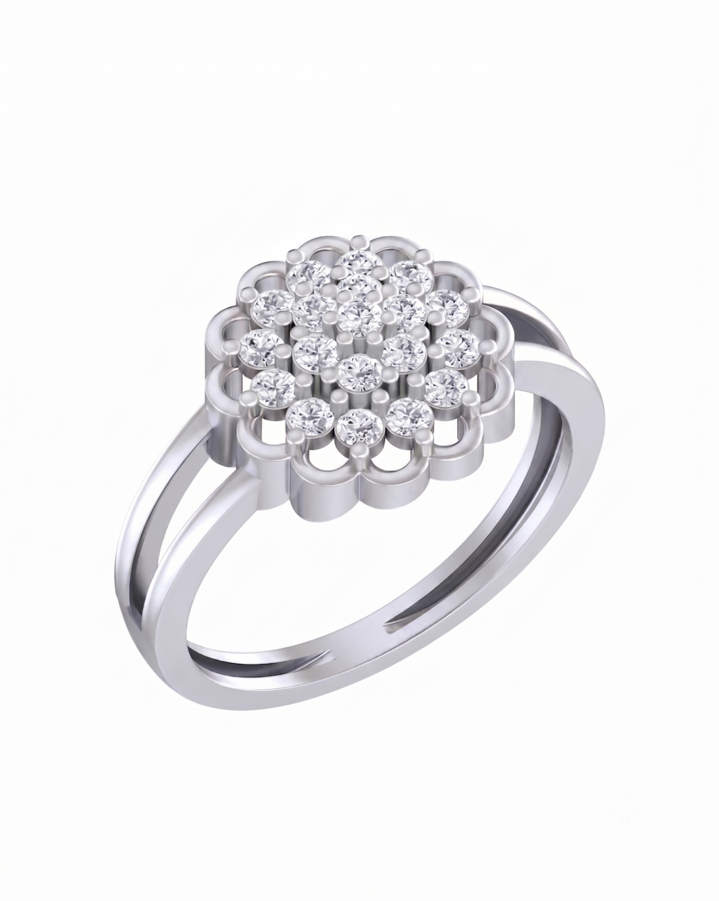 Gold & Diamond Floral Ring For Women KRC10591