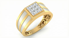 18K Gold & Diamond Band Ring For Men KRA60210