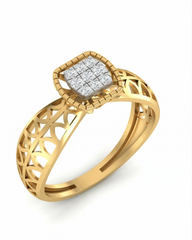 18K Gold & Diamond Engagement Ring For Women KLR-244