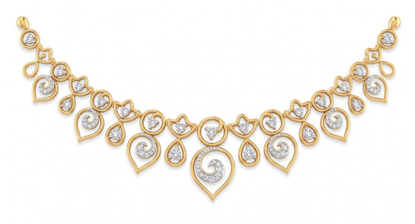 Gold & Diamond Women Motif Necklace Set | KRC60026N | Kesav Diamond