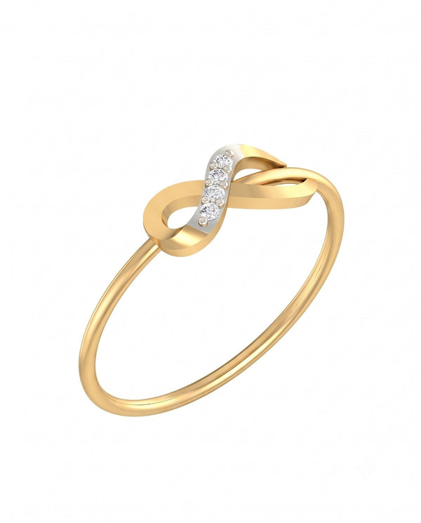 Gold & Diamond Infinity Ring For Women KRB10107