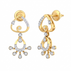 Yellow Gold Diamond Earring | under 40k 