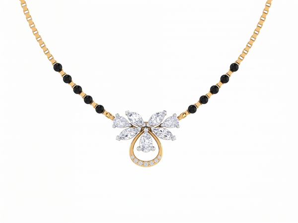 Gold & Diamond Floral Women Mangalsutra | KRC50155 | Kesav Diamond