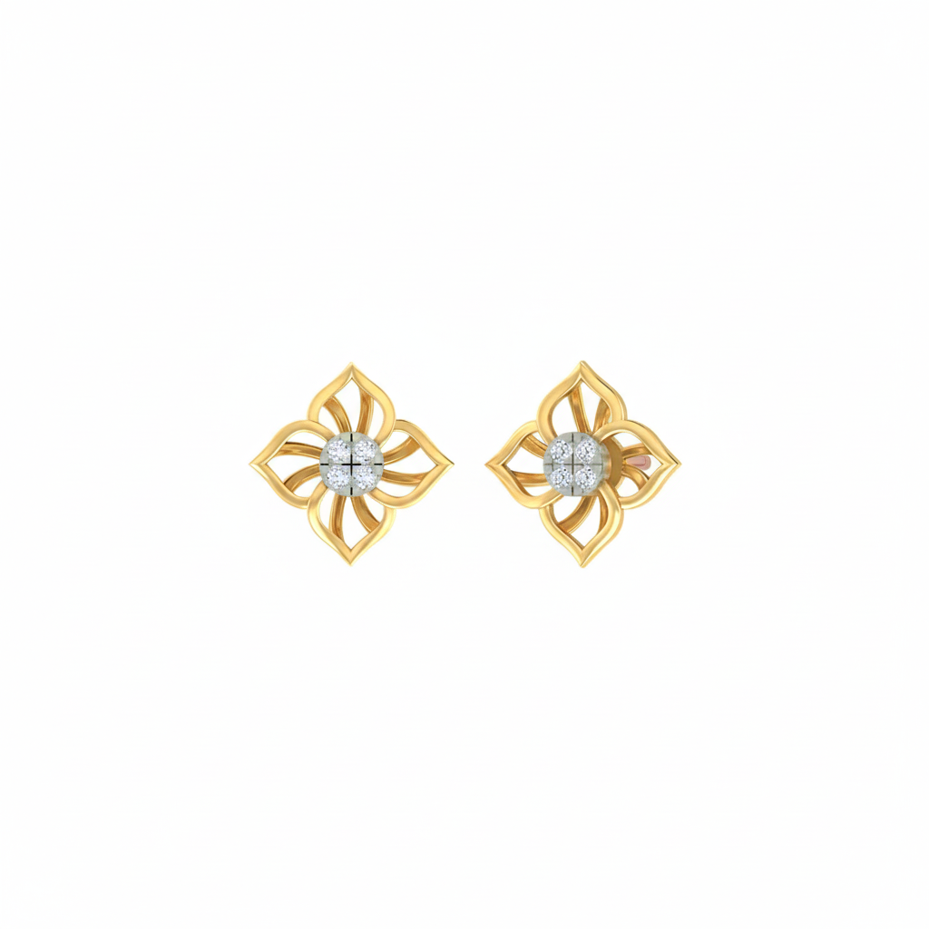 18K Gold & Diamond Women Earring KER-116