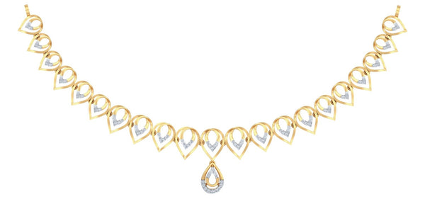 14K गोल्ड और डायमंड चोकर नेकलेस सेट KRB44094N-A