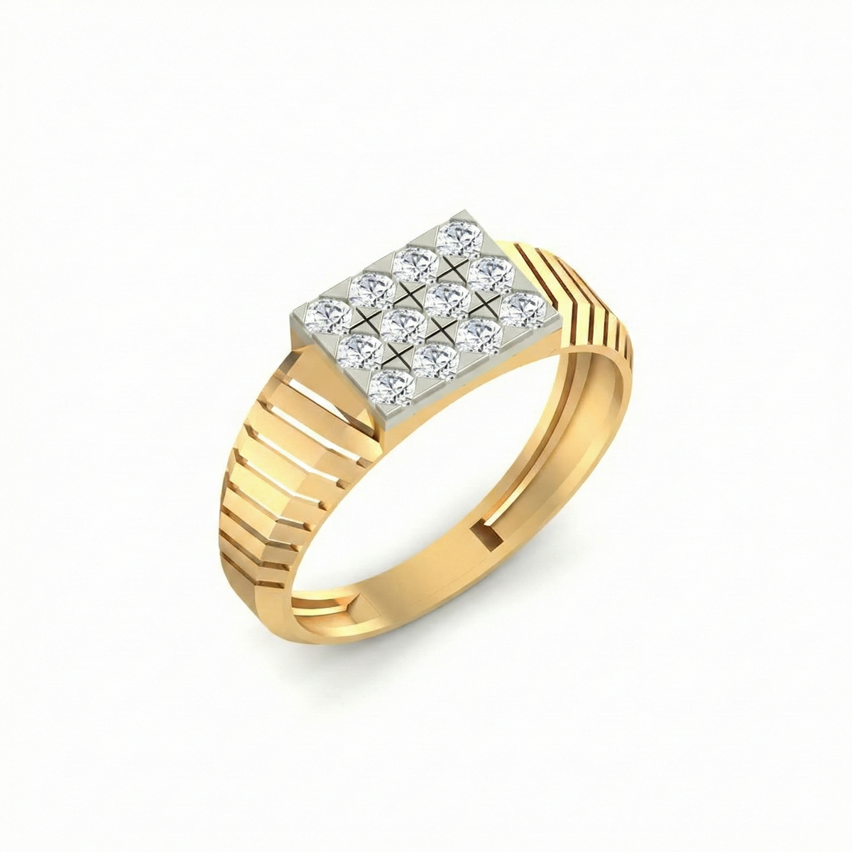 Gold & Diamond Engagement Ring For Men KRB20010