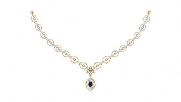 Gold & Diamond Gemstone Necklace Set KRC60090N