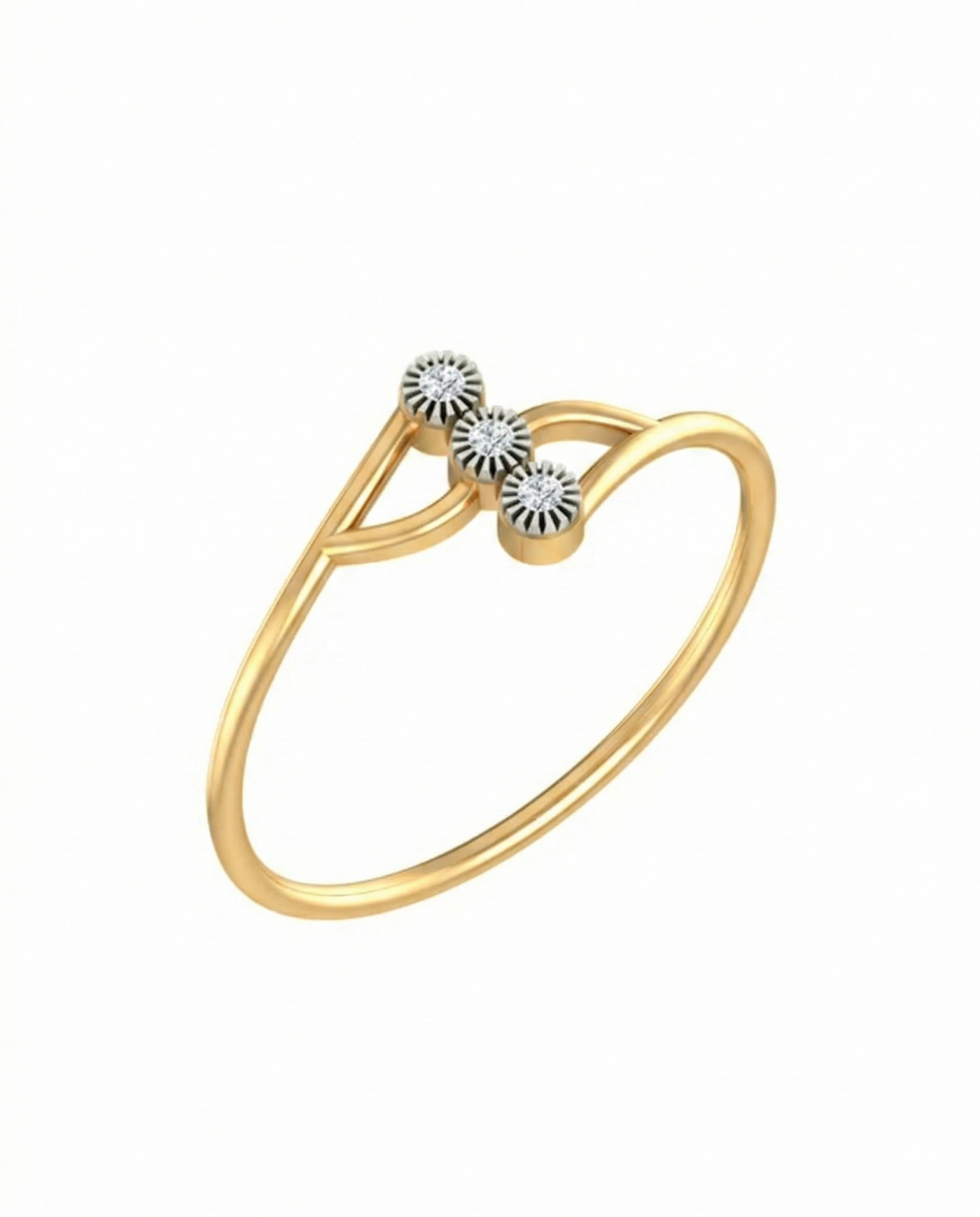 Gold & Diamond Dailywear Ring For Women KRB10088