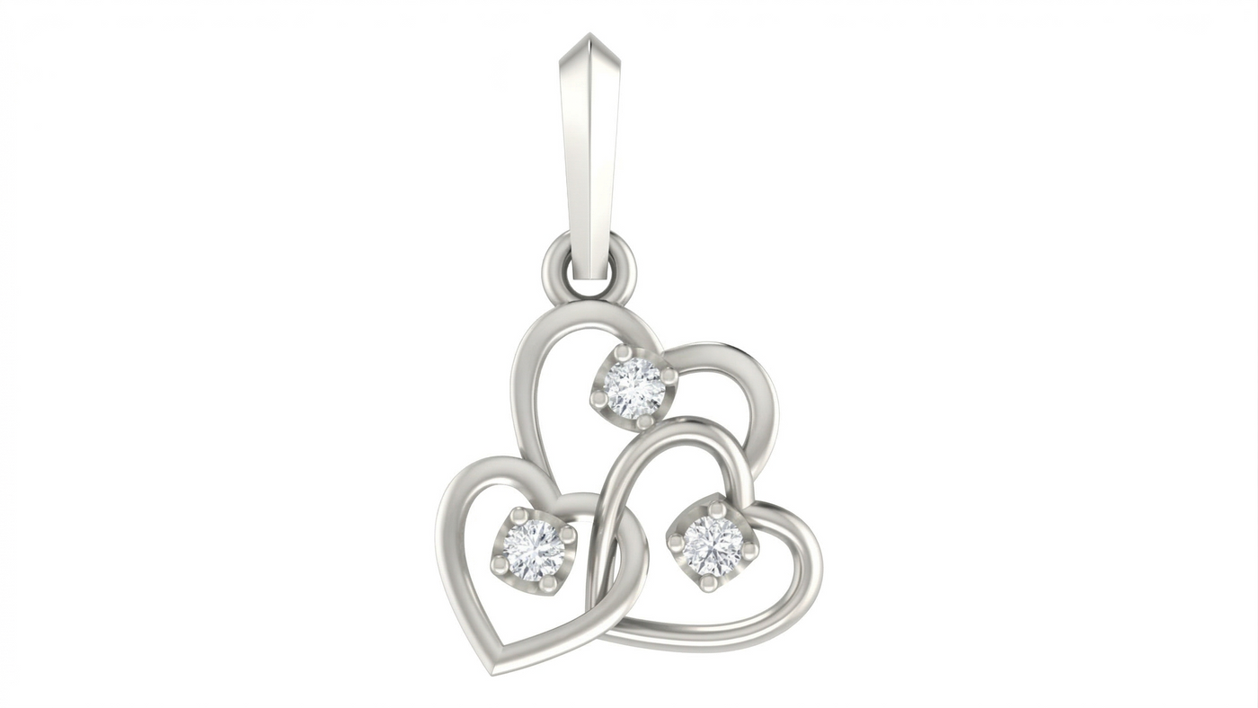 Gold & Diamond Heart Pendant Set KRC40558