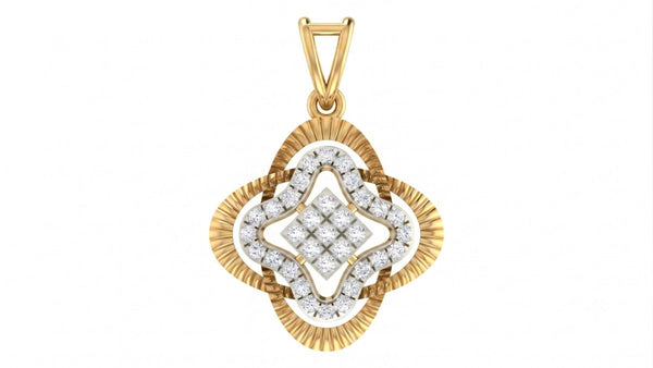 Elegant Gold & Diamond Floral PENDANT SET KRC40740