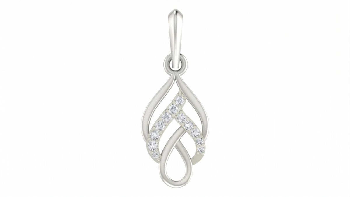 white gold pendant with intricate design on a white background
