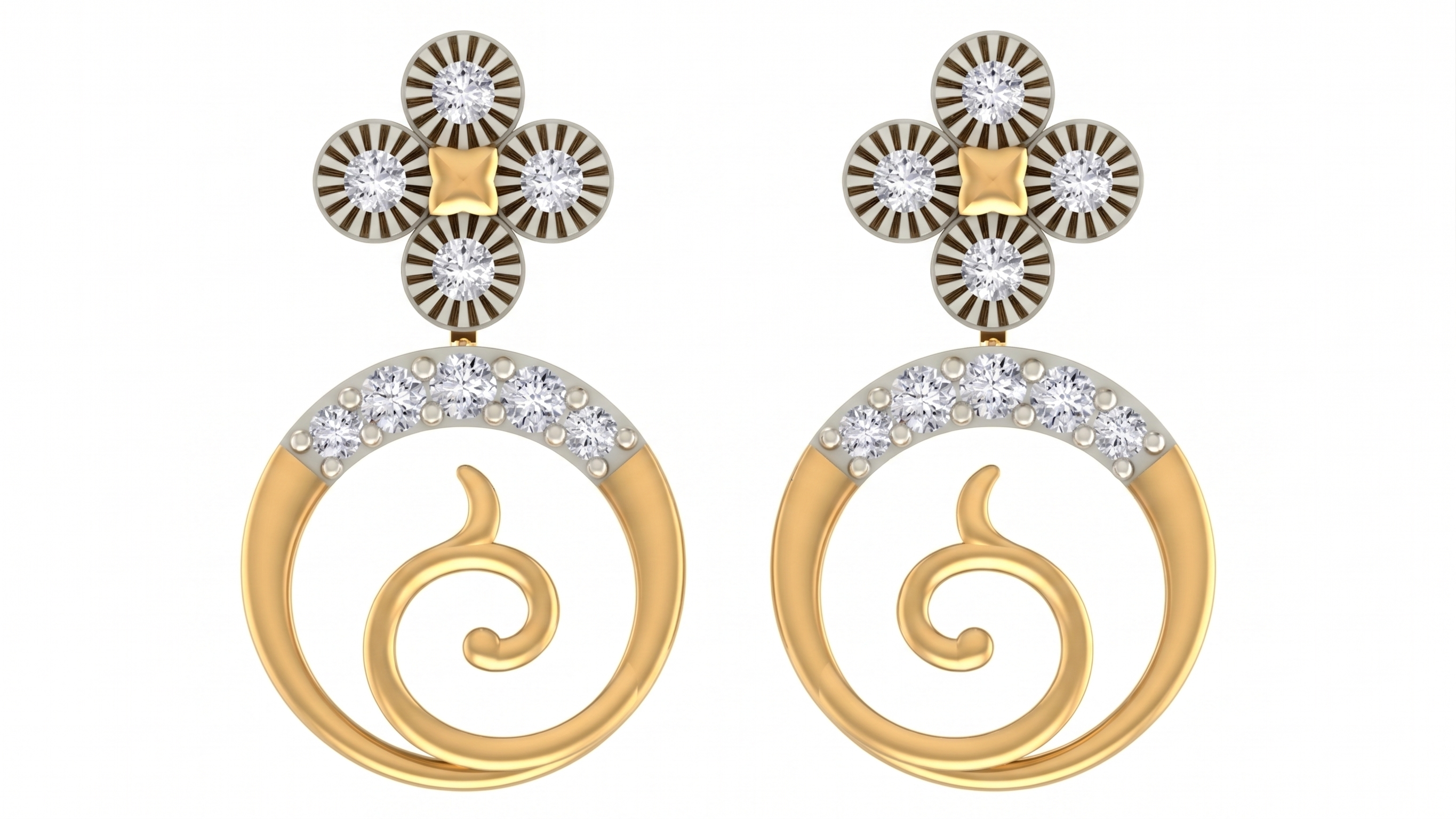 Yellow Gold Diamond Earring | under 40k 