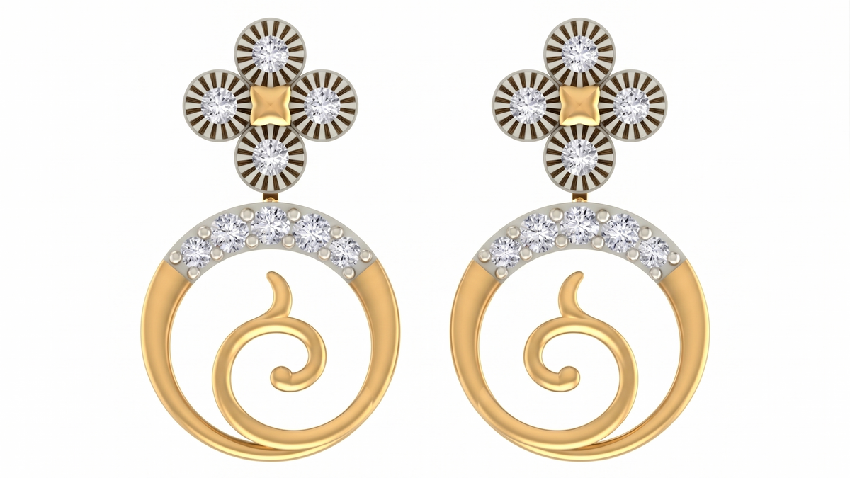 Yellow Gold Diamond Earring | under 40k 