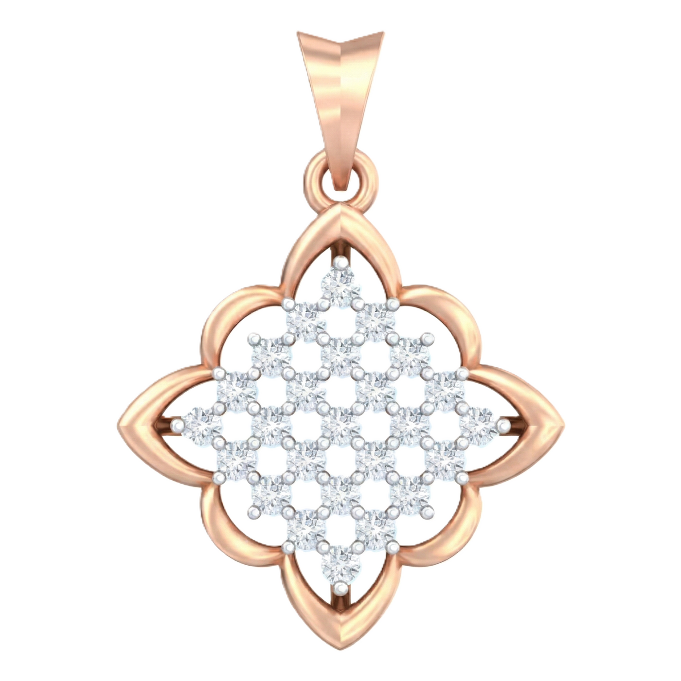 Gold & Diamond Floral Pendant Set KRC40698