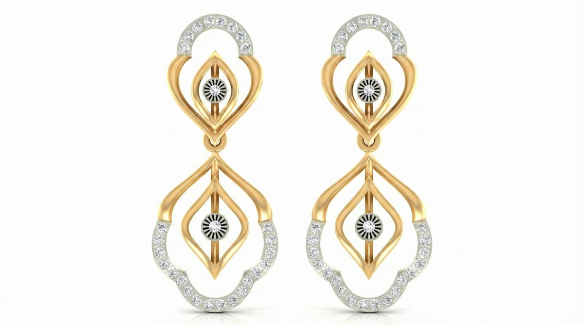 14K Gold & Diamond Women Dangler Earring KRA44179E