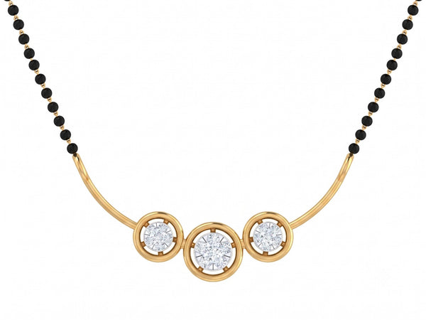Gold & Diamond Halo Women Mangalsutra | KRB50032 | Kesav Diamond