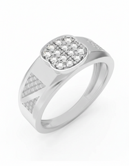 18K Gold & Diamond Band Ring For Men KRC60326