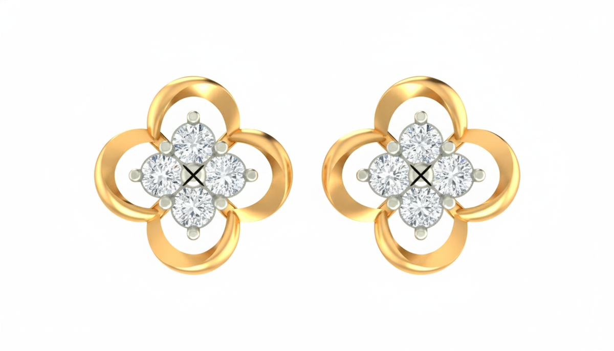 18K Gold & Diamond Women Stud Earring KRA40136E