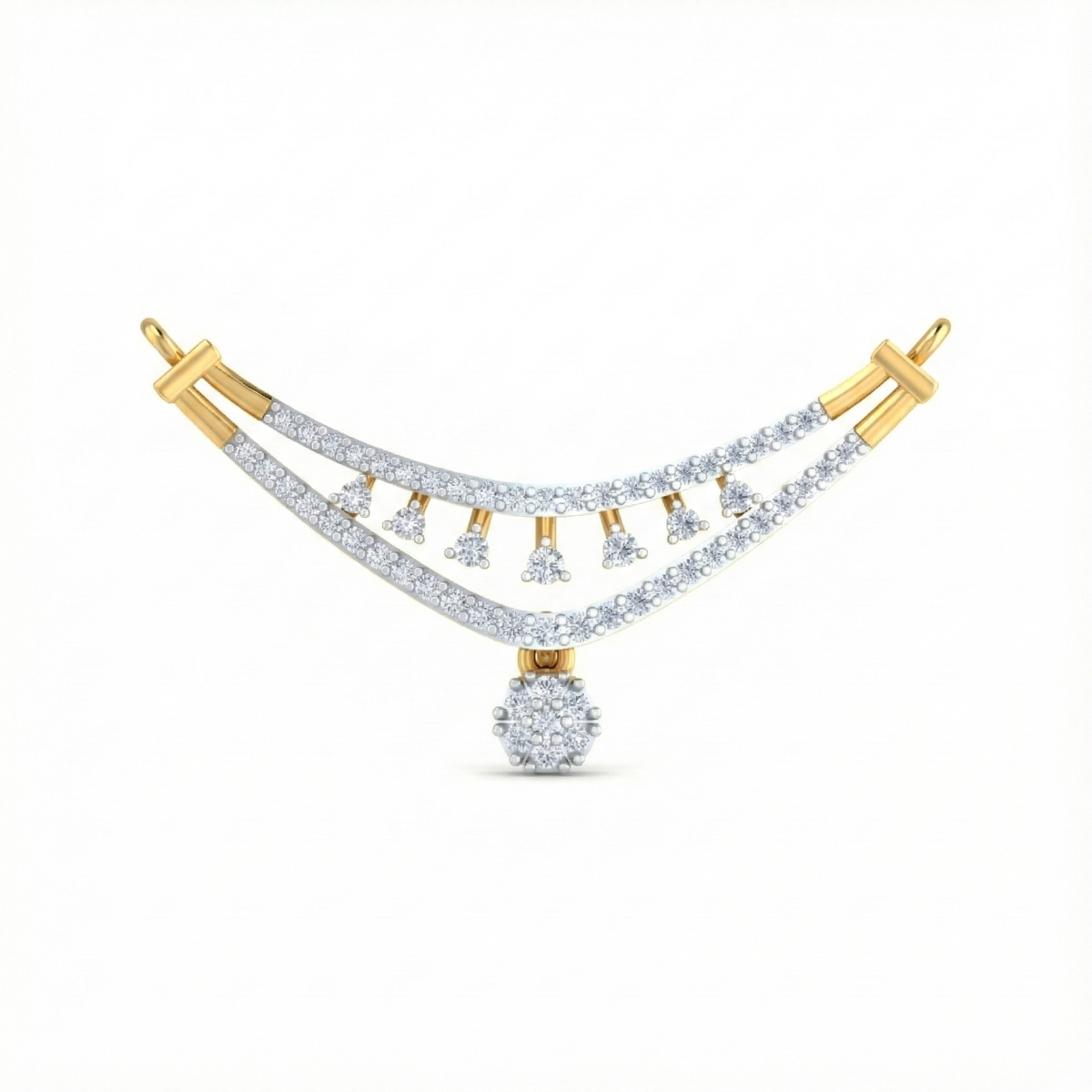 18K Gold & Diamond Dailywear Mangalsutra For Women KRB90054