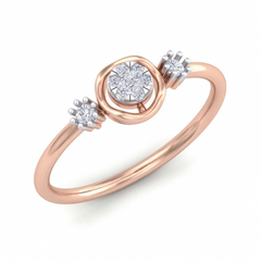 18K Gold & Diamond Dailywear Ring For Women KRB10159