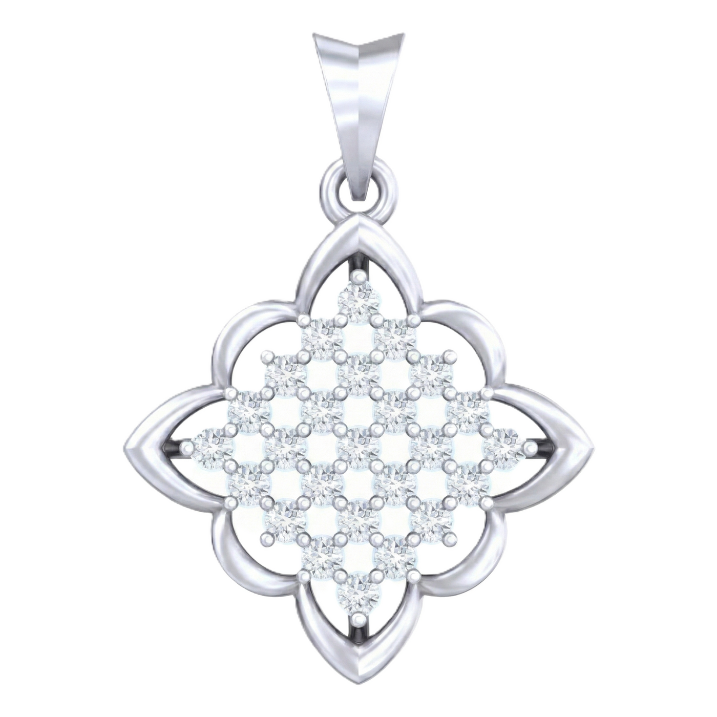 Gold & Diamond Floral Pendant Set KRC40698