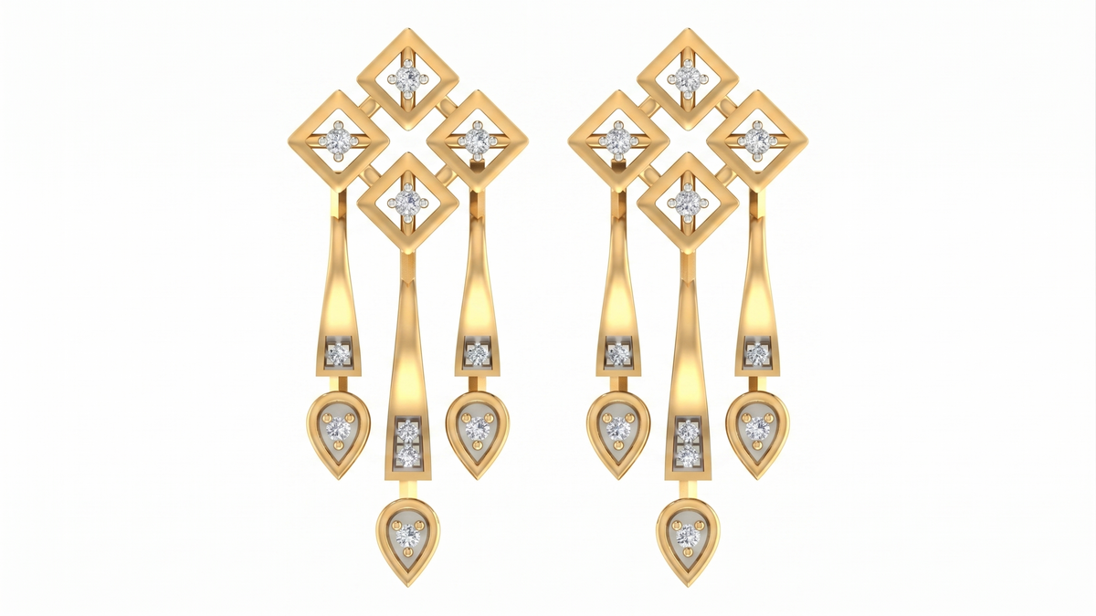 Yellow Gold Diamond Earring | under 40k 