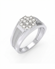 18K Gold & Diamond Band Ring For Men KRC60315