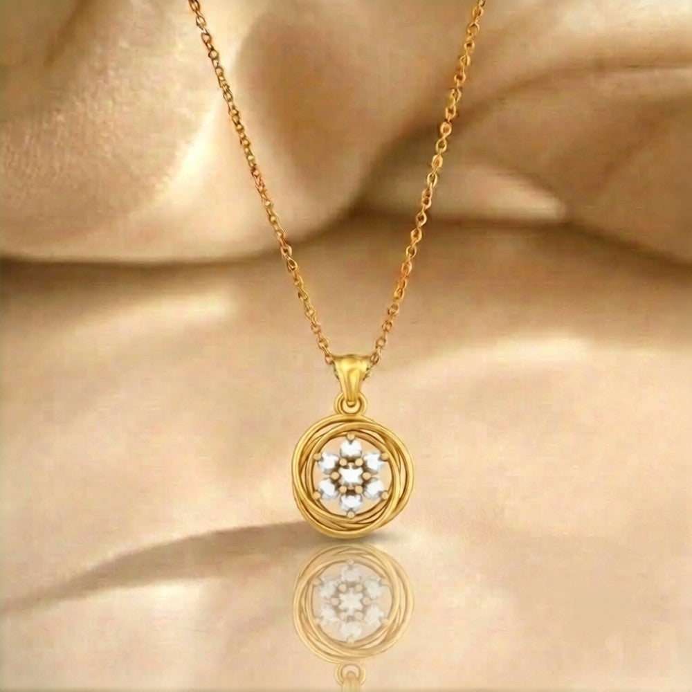 Gold & Diamond Floral Pendant | KRB40205 | Kesav Diamond