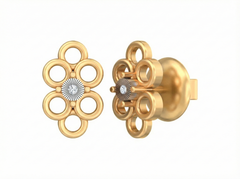18K Gold & Diamond Women Stud Earring KSK052