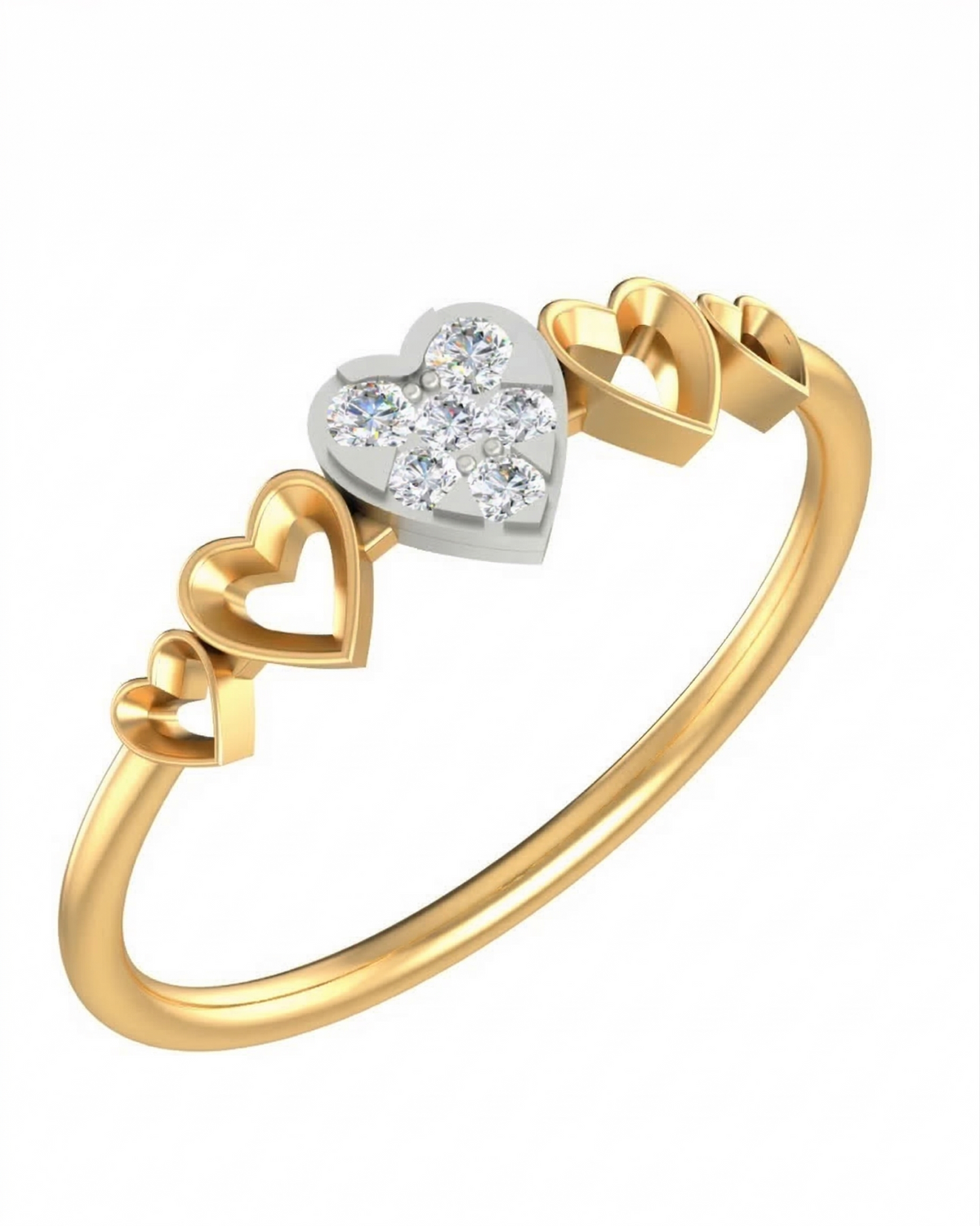 18K Gold & Diamond Dailywear Ring For Women KRB10186-A